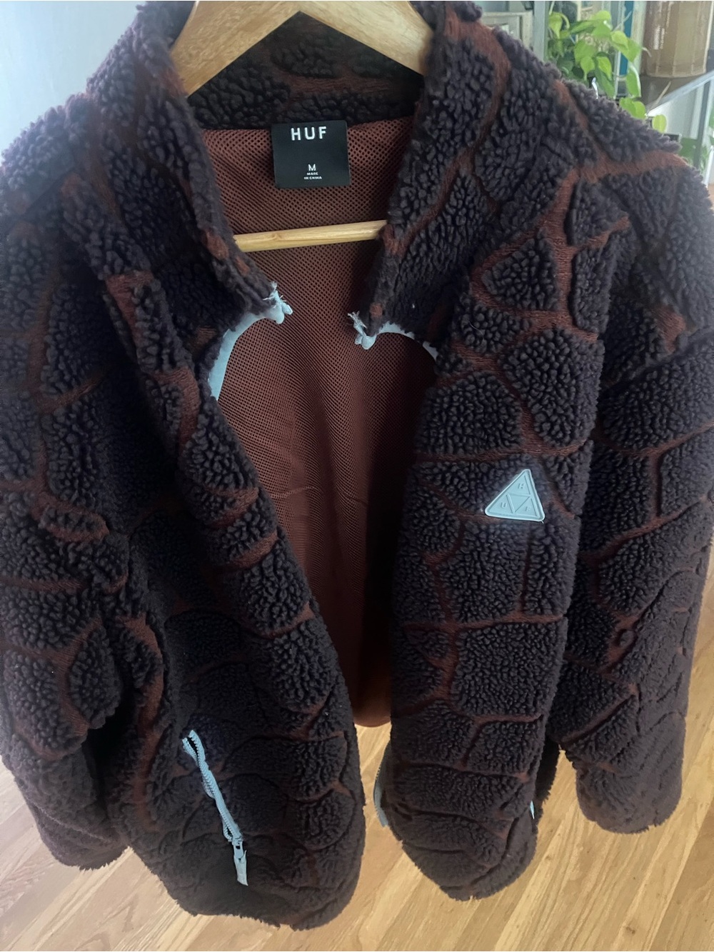 HUF Maroon Sherpa Fleece Jacket